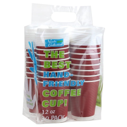 Paper Cup Maroon Hot Cold with lid 12 oz Paper Cups VeZee