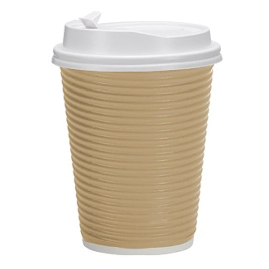 Paper Cup Tan Hot Cold with lid 12 oz Paper Cups VeZee