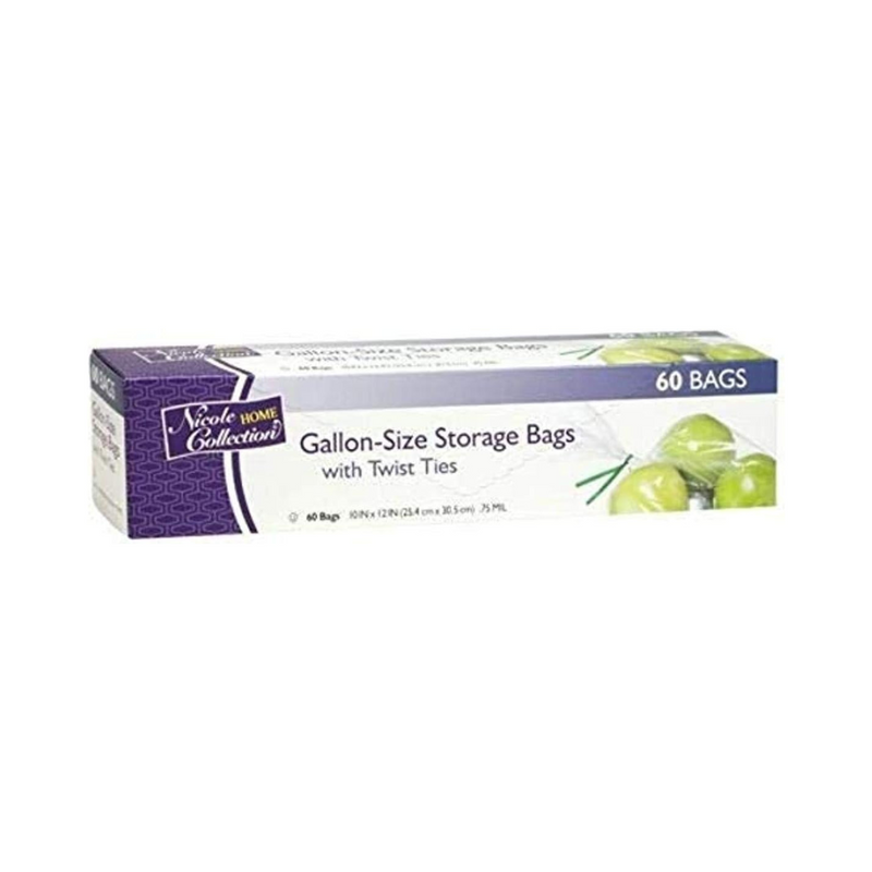 Load image into Gallery viewer, Nicole Home Collection Gallon Size Food Storage Bags with Ties Food Storage &amp; Serving VeZee
