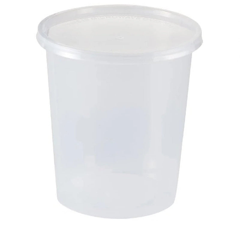 Load image into Gallery viewer, Extra Strong Quality Plastic Deli Container with Lids 48 oz Food Storage &amp; Serving VeZee
