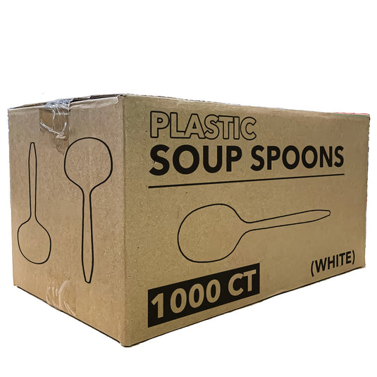 *WHOLESALE* Disposable - Medium Weight - White - Soup Spoons | 1000 ct. Disposable Spoons VeZee