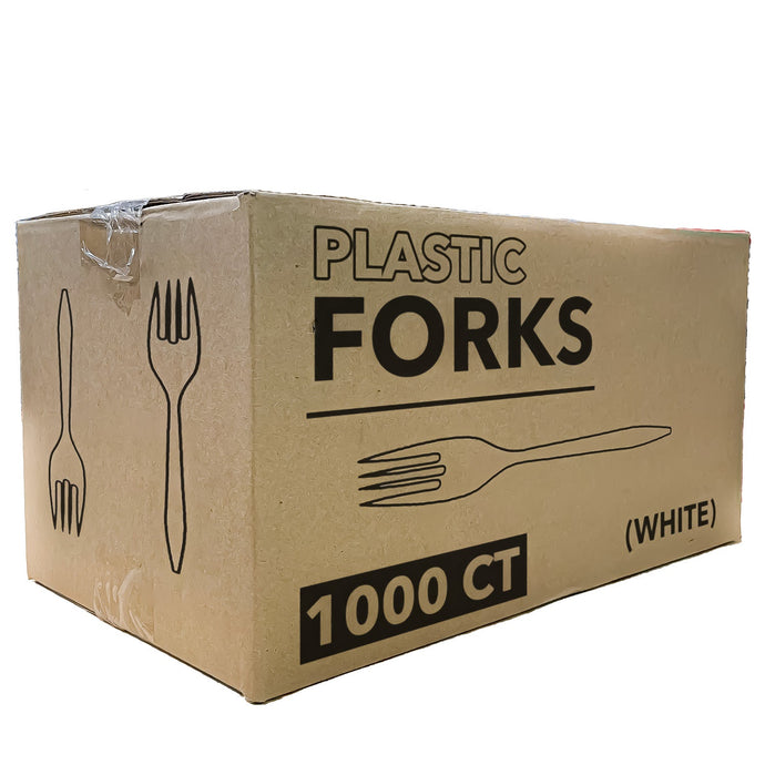 *WHOLESALE* Disposable - Medium Weight - White - Forks | 1000 ct. Disposable Forks VeZee