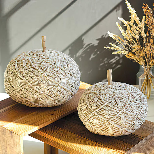 Macrame Pumpkins, Set of 2 Sale KAL