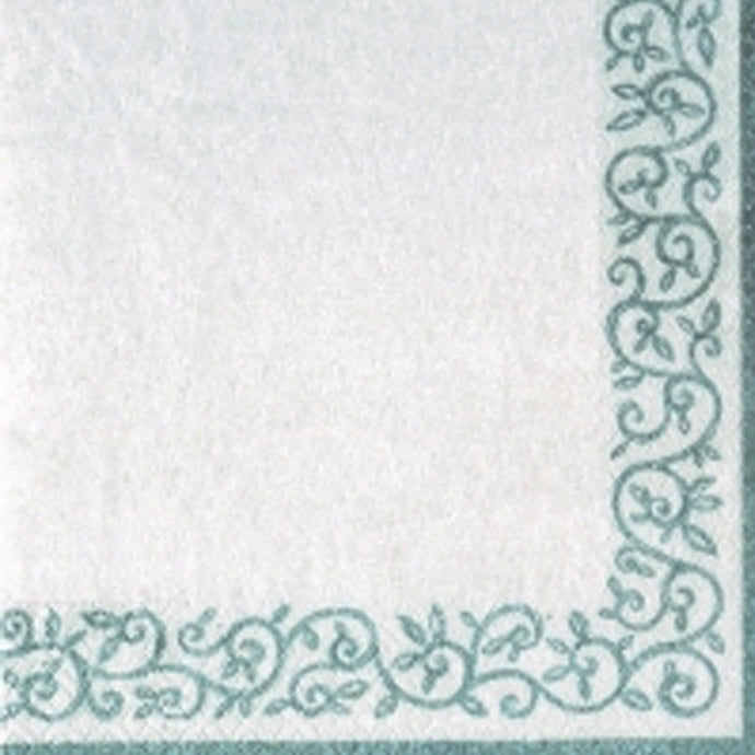 Romantic Border White/Silver Mini Cocktail Napkins 20CT Napkins Decorline