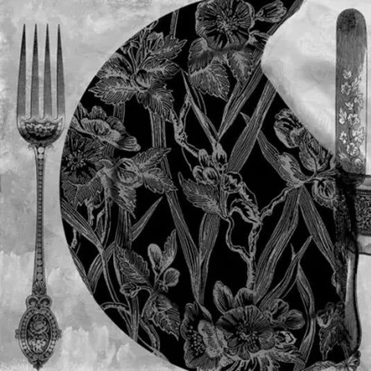 Black Dinner Setting Lunch Napkins 20CT Napkins Decorline