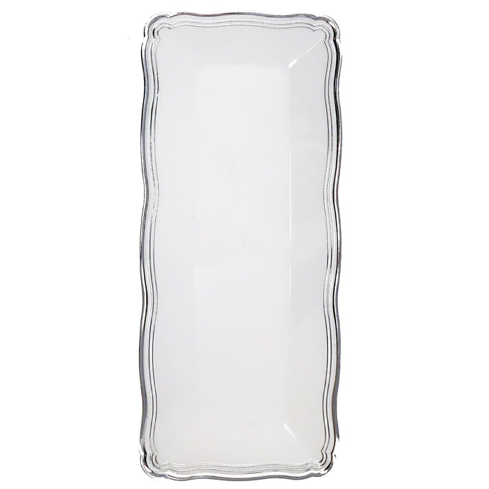 Aristocrat Collection Narrow Serving Trays White & Silver 13.75x6 Serverware Decorline