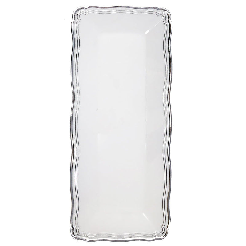 Load image into Gallery viewer, Aristocrat Collection Narrow Serving Trays White &amp; Silver 13.75x6 Serverware Decorline
