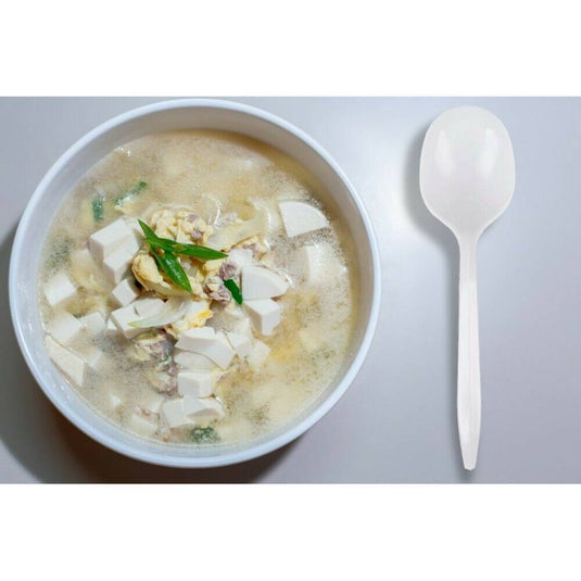 *WHOLESALE* Disposable - Medium Weight - White - Soup Spoons | 1000 ct. Disposable Spoons VeZee