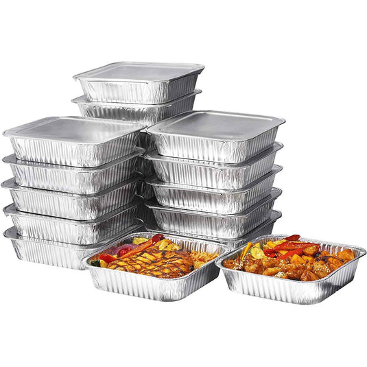 Large Disposable Aluminum Rectangular Foil Lid for Rack Roaster 17X12.5X3.19 Disposable VeZee