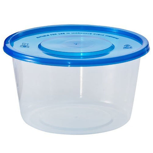 34 oz Light Weight Containers With Lids Large Round Blue Food Storage & Serving VeZee