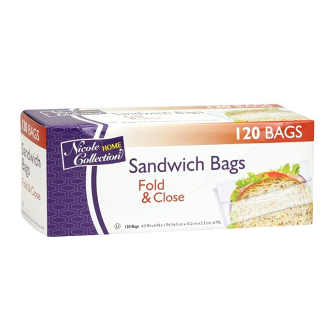 Nicole Home Collection Fold and Close Sandwich Bags Food Storage & Serving VeZee