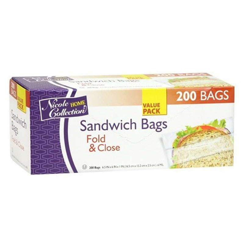 Load image into Gallery viewer, Nicole Home Collection Sandwich Bags Value Pack Fold &amp; Close Bags Food Storage &amp; Serving VeZee
