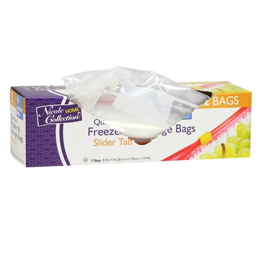 Nicole Home Collection Slide Freezer Storage Bag Quart size Per Box Food Storage & Serving VeZee