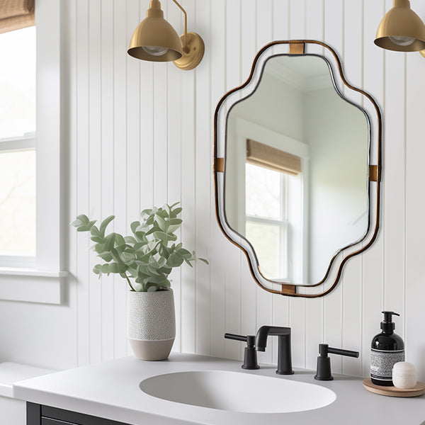 Notched Corner Powder Room Mirror Whats trending CT