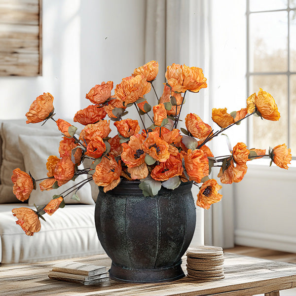 Lifelike Orange Poppy Spray, Set of 4 Stems Whats trending RH