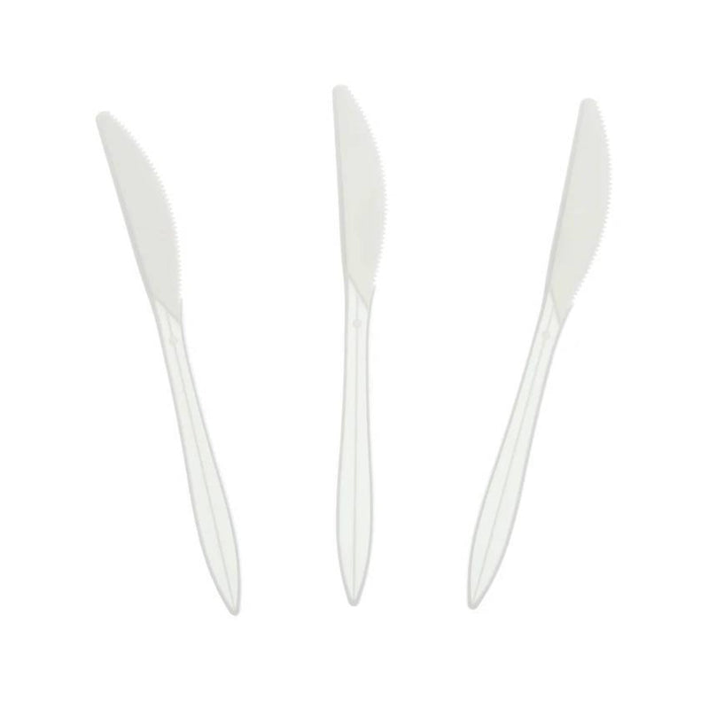 Load image into Gallery viewer, BULK White Medium Weight Knife Cutlery VeZee
