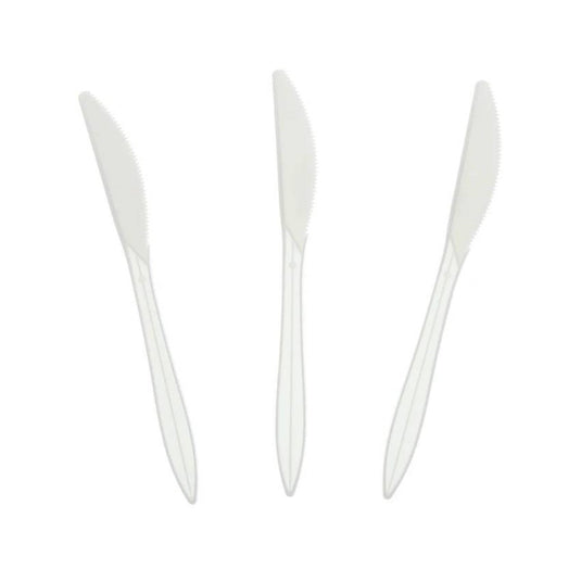 BULK White Medium Weight Knife Cutlery VeZee