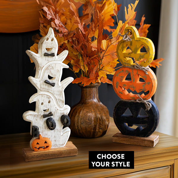 Load image into Gallery viewer, Painted Stacking Wooden Halloween Decor, Choose Your Style General KAL
