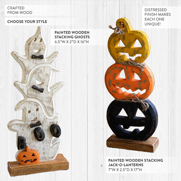 Load image into Gallery viewer, Painted Stacking Wooden Halloween Decor, Choose Your Style General KAL
