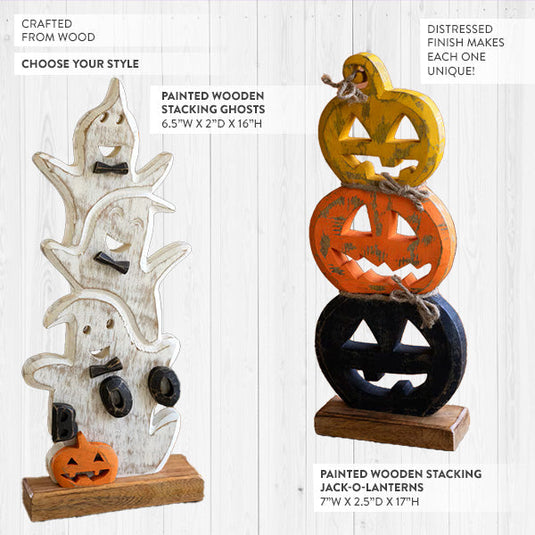 Painted Stacking Wooden Halloween Decor, Choose Your Style General KAL