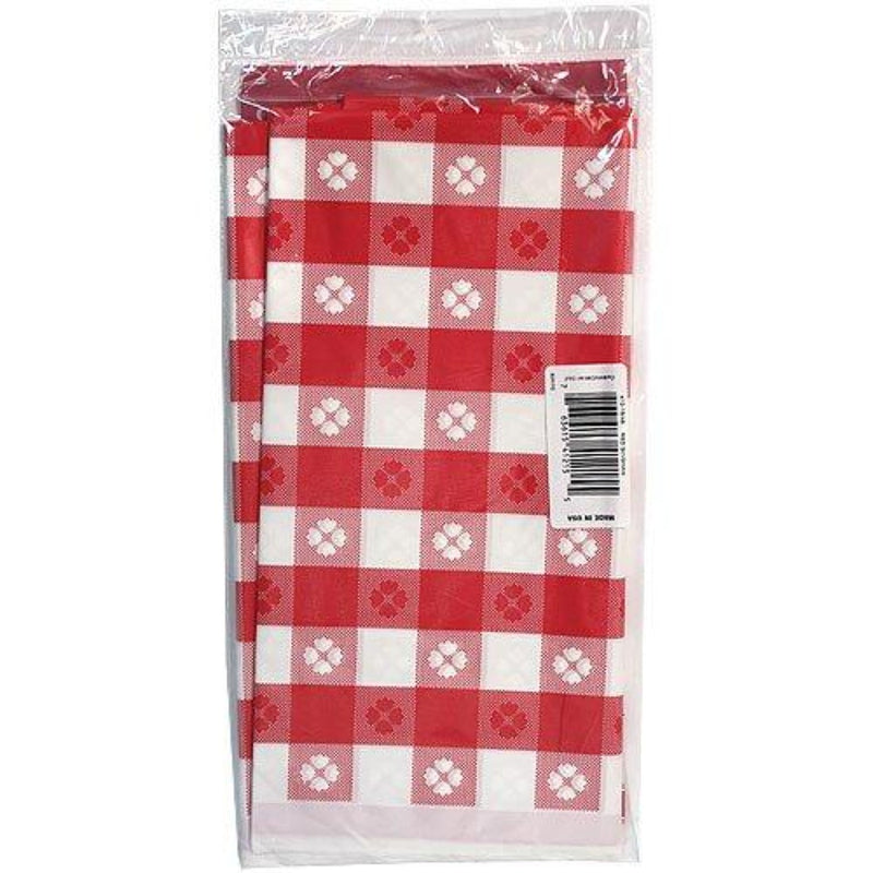 Load image into Gallery viewer, Tablecover Plastic Red Gingham Rectangular 54&#39;&#39; X 108&#39;&#39; Table Cover Party Dimensions
