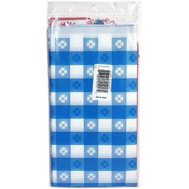 Load image into Gallery viewer, Tablecover Plastic Blue Gingham Rectangular 54&#39;&#39; X 108&#39;&#39; Table Cover Party Dimensions
