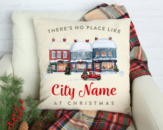 No Place Like Your City(Customizable) Pillow Cover 18x18 Gift Cotton and Crate