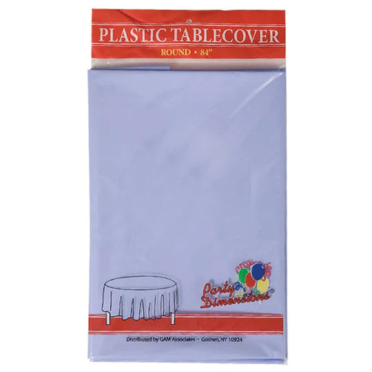 TableCloth Plastic Disposable Round Lavender 84'' Table Cover Party Dimensions