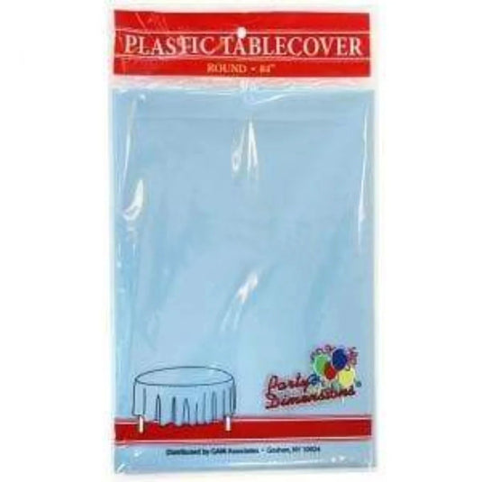 *WHOLESALE* TableCloth Plastic Disposable Round Light Blue 84'':36CT Table Cover Party Dimensions