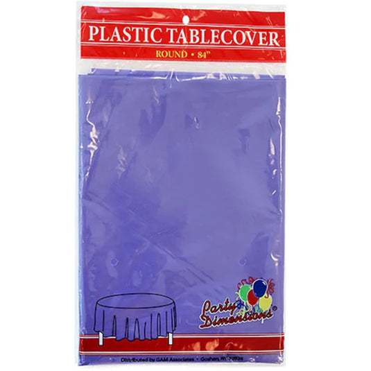 TableCloth Plastic Disposable Round Purple 84'' Table Cover Party Dimensions