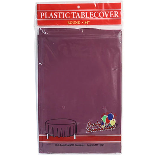 *WHOLESALE* TableCloth Plastic Disposable Round Berry 84'':36CT Tablesettings Party Dimensions