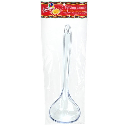 Premium Heavy Weight Plastic Clear Serving Ladle 2.5oz Serverware Party Dimensions