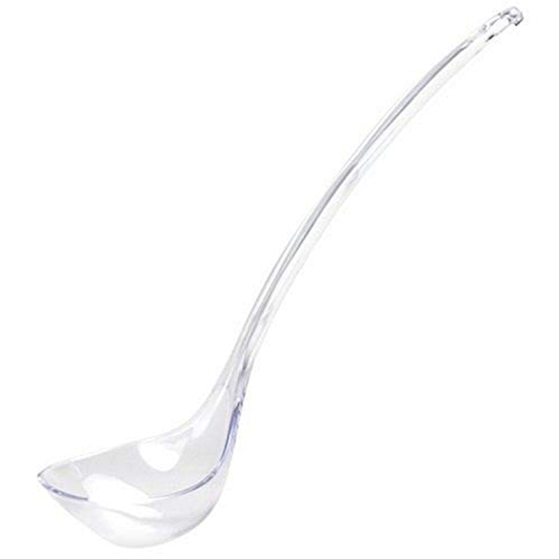 Load image into Gallery viewer, Premium Heavy Weight Plastic Clear Serving Ladle 2.5oz Serverware Party Dimensions
