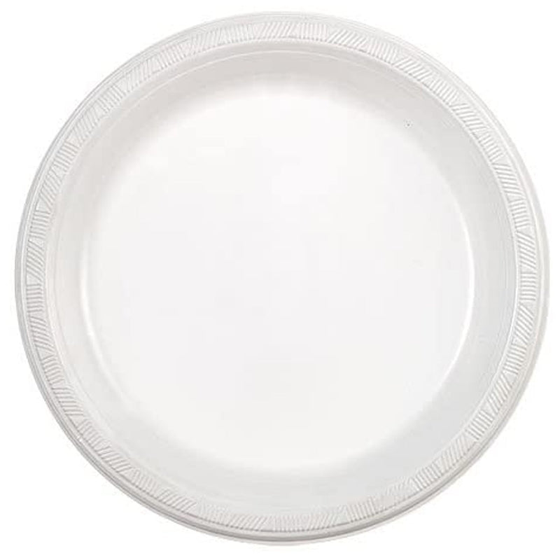 Load image into Gallery viewer, Party Dimensions Round White Party Plastic Plates 9&quot; Disposable Plates Party Dimensions
