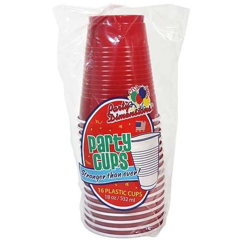 Load image into Gallery viewer, Red Co-Ex Plastic Cup 18 oz Cups Party Dimensions
