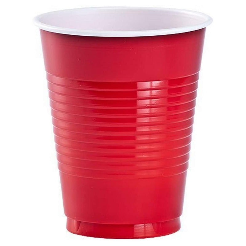 Load image into Gallery viewer, Red Co-Ex Plastic Cup 18 oz Cups Party Dimensions
