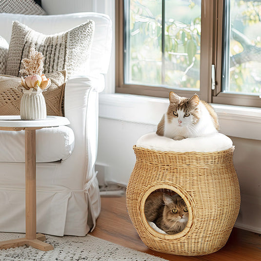 Natural Fiber Cat Bed With Top Cushion Whats trending SAF