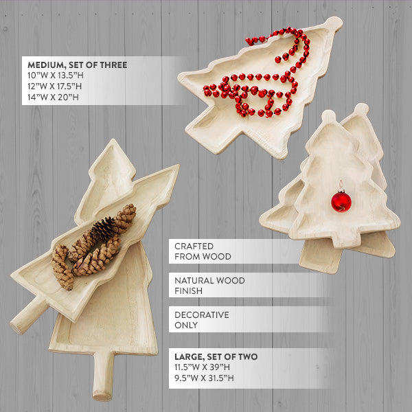 Load image into Gallery viewer, Carved Wooden Christmas Tree Platters, Pick Your Size Steal Day KAL
