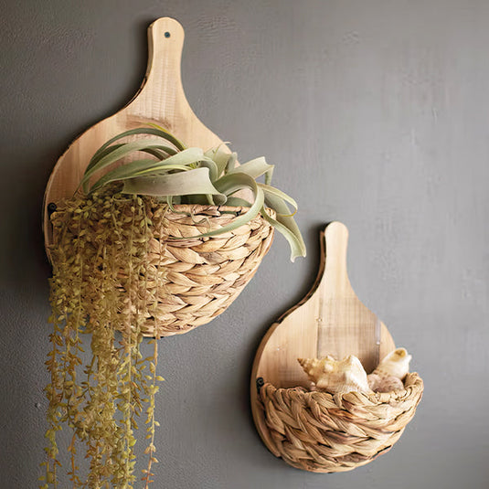 Seagrass and Wood Hanging Baskets, Set of Two Whats trending KAL