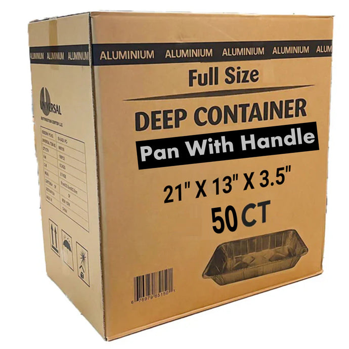 *WHOLESALE* Disposable Aluminum 2.75X12.75X3 in. Full Size Pans with Handle Rack 50ct /Case Full Size Pans VeZee