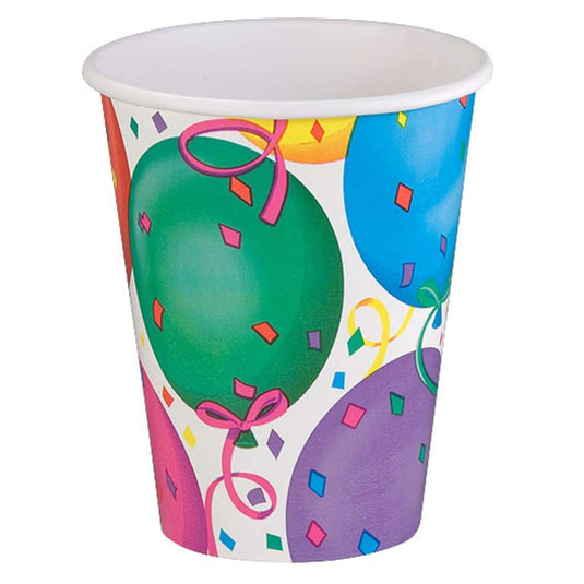 Birthday-Party Healy's Balloons 9 oz Hot & Cold Paper Cups Hot Cold:12CT Paper Cups VeZee