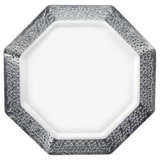 Pearl Silver Rim Lacetagon Plate 11