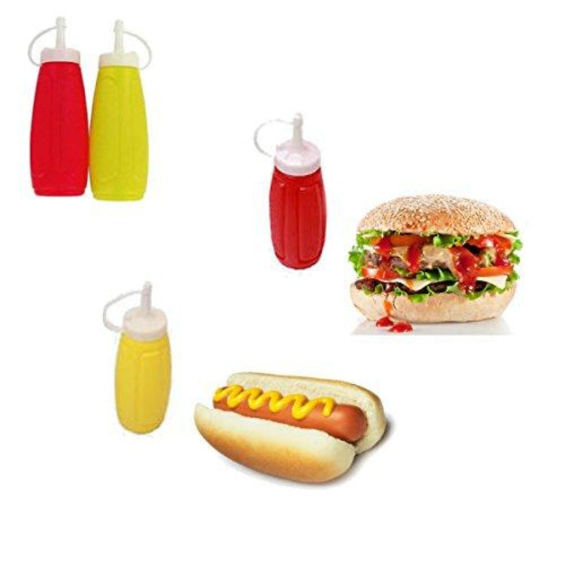 Load image into Gallery viewer, Picnic Table Dispenser Ketchup and Mustard Squeeze 3 Bottles Set 12oz Tablesettings VeZee
