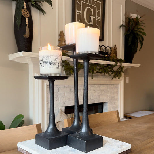 Tapered Black Metal Pillar Candle Holders, Set of 3 Whats trending ABH