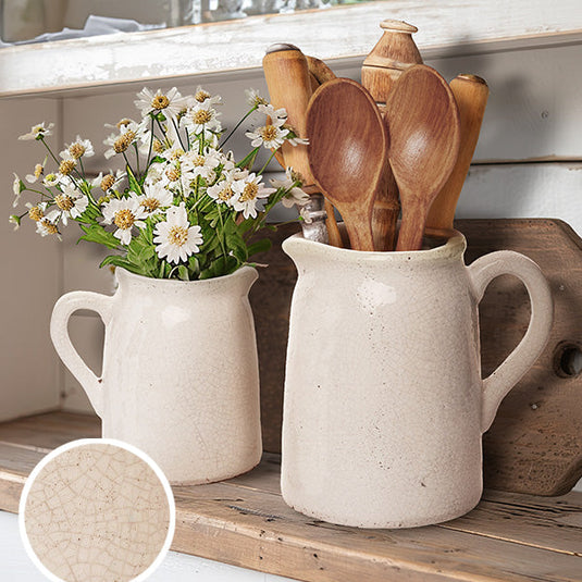 Crackled Finish Terracotta Vases, Set of 2 Whats trending TP