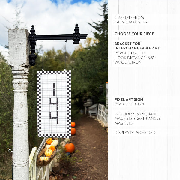 Load image into Gallery viewer, Customizable Black and White Pixel Art Sign With Bracket Option | Our &quot;Everyday&quot; Signs Of The Seasons Edition Sale ABH
