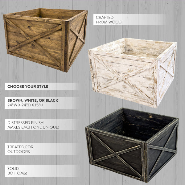 Load image into Gallery viewer, Outdoor Treated Oversized Wooden Square Planter, Choose Your Color Whats trending CIMA
