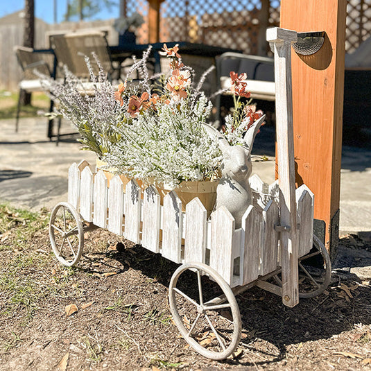 Distressed Picket Fence Wooden Cart General ABH