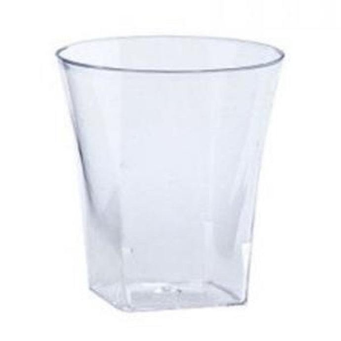 Plastic Flared Tumbler Clear Square Shot Cups HEAVY QUALITY 2 oz Tumblers Lillian