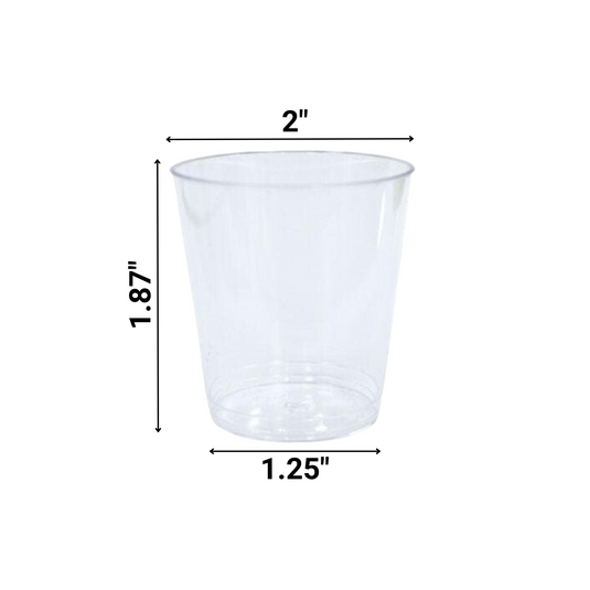 Plastic Shot Cups 2oz. Cups Party Dimensions